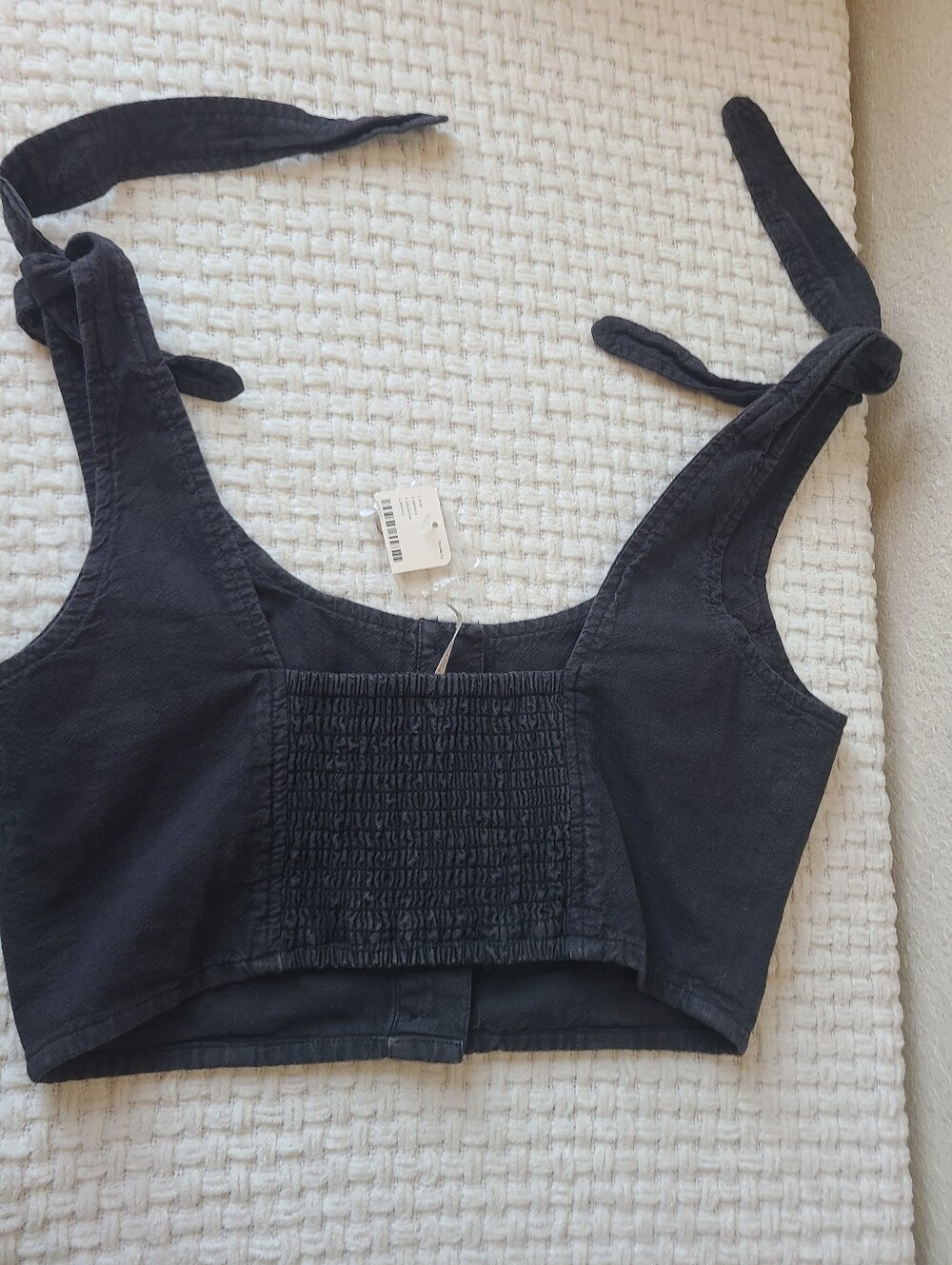 Free People Button-Front Tie-Strap Crop Size S - Picture 5 of 10